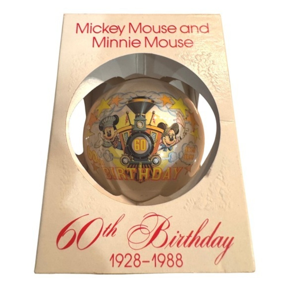Disney Mickey & Minnie Mouse 60th Birthday Ornament 1928-1988 Schmid